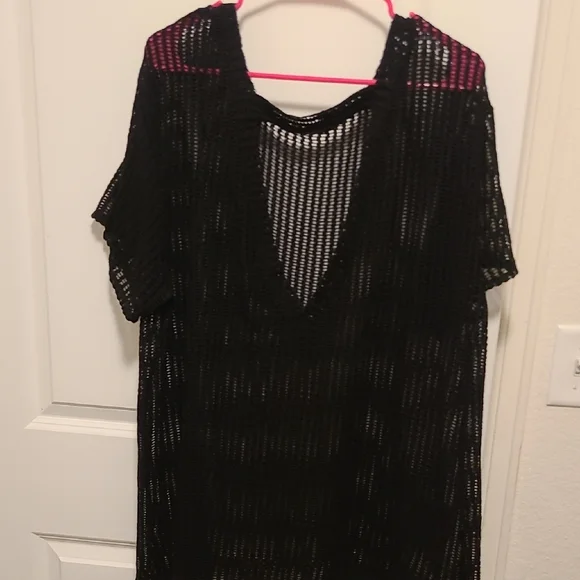 SHEIN Black Mesh Swim Coverup - Picture 3 of 6